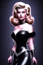 Placeholder: portrait of jayne mansfield as evil queen in black leather gown, leather, angry, stern look, volumetric lighting, particales,highly detailed,cinematic, deep colours,8