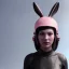 Placeholder: Portrait Rabbit helmet, cyberpunk woman, black pink color, highly detailed, art stations, concept art, smooth, unreal engine 5, god rays, ray tracing, RTX, lumen lighting, ultra detail, volumetric lighting, 3d, finely drawn, high definition, high resolution.