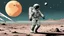 Placeholder: comic style, Moon landing