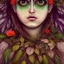 Placeholder: woolitize, frida, rusty metal, feathers, Dryad, fae, sidhe, ominous, nature, plants, wildflower, facepaint, dnd character portrait, intricate, oil on canvas, masterpiece, expert, insanely detailed, 4k resolution, retroanime style, cute big circular reflective eyes, cinematic smooth, intricate detail , soft smooth lighting, soft pastel colors, painted Renaissance style