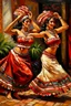 Placeholder: 2 maxican woman dancing neoclassism traditional painting