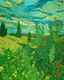 Placeholder: A mint colored meadow in the sky painted by Vincent van Gogh