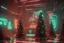 Placeholder: (ivory, black, gold, green, red) Cyberpunk Christmas 3D illustration of beautiful science fiction, Cyberpunk glow glowing gifts and New Year elements illustration neon artificial technology beauty cyber, smooth 3D digital art, exquisite 3D rendering, 4K, blender, c4d, octane rendering, 3D Disney style lighting, Zbrush sculpting, highly detailed realistic fabric, concept art, high detail Zbrush, Pinterest Creature Zbrush HD sculpture, neutral ligh