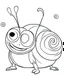 Placeholder: Generate a colouring pages of Garry The Snail along with some pencil sketch marks with a white background