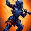 Placeholder: a fierce warrior in full navy blue and orange battle armor, with an S shaped shield, holding a basketball, a highly detailed illustration, background of Inka jungle, realistic render, 8 k, micro detail, intricate, elegant, centered, digital painting, Artstation, smooth, sharp focus, illustration, artgerm, tomasz alen kopera, peter mohrbacher, donato giancola, joseph christian leyendecker, wlop, boris vallejo