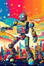 Placeholder: abstract robot dancer electronica music STYLE OF Hiroshi Nagai