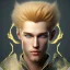 Placeholder: Male, Human, Blond, Sorcerer, Fire Mage, Golden Eyes, Young, Photorealism