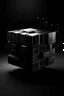 Placeholder: футуристически куб для логотипа, объемный, фон черного цвета и монотонный
