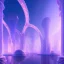 Placeholder: A very beautiful futuristic city, arches, elegant, small crystal edifices, atmospheric, realistic, cinematic lighting, pink blue light, 8k, galactic atmosphere, flowers