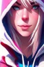 Placeholder: a close up of a person wearing a hoodie, artgerm on artstation pixiv, artgerm. anime illustration, artgerm comic, artgerm and lois van baarle, wlop | artgerm, trending artgerm, style of artgerm, extremely detailed artgerm, spider-gwen, spider - gwen