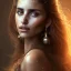 Placeholder: best quality, realistic lighting, masterpiece portrait of Penelope Cruz from pirates of the Caribbean, details, light dusting of freckles,wet luscious lips, shot from above, simple chain hauberk, warhammerVector art matte painting digital illustration 3D shading CryEngine Behance HD 3Delight