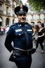 Placeholder: french policeman dressed as a bresilian revue dancer