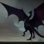 Placeholder: A huge full body black dragon real