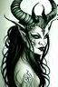 Placeholder: Tribal Mermaid with horns tattoo