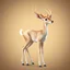 Placeholder: full body of a bald adult white tail deer, proud, chest out, tail upward, on flat background, in the style of 'My Little Pony' and adult Bambi, fantastic lighting, no spots