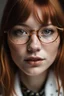 Placeholder: fringe women glasses teeth freckles