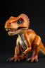 Placeholder: BABY DINOSAUR, TYRANOSAUR, ORANGE, BLUE EYES, YELLOW TEETH, ESCALE MODEL, 3D, HIGH QUALITY, MODERN ART, REAL SKIN, AND REAL APPARENCE