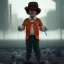 Placeholder: Clockwork orange, Alex toddler, real, full body, distopic background, cyberpunk, dramatic lighting, hyper realistic, 8k