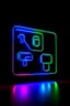 Placeholder: facebook ads icon neon lights black background