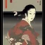 Placeholder: Ukiyo-e styled art, blacn and white frog