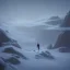 Placeholder: lost, feeling, person, biped, winter landscape, ice field, crystals, surreal, dreamlike, foggy