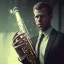 Placeholder: portrait of sebastian vettel playing saxophone, blade runner, low key lighting, volumetric light, digital art, highly detailed, fine detail, intricate, ornate, complex, octane render, unreal engine, photorealistic