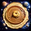 Placeholder: A pancake in outer space with continents