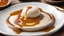 Placeholder: Cream caramel pudding with caramel sauce in plate