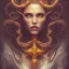 Placeholder: dark, medusa, deep color, underworld, menacing, high quality, high detail, portrait