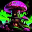 Placeholder: A fantabulous black, green and magenta (((mushroom tower house))) erected atop a (geologic pillar), surrounded by the uncanny imaginative ((( swirling skies))), offset by the stark hues of a (neon-tinged nebulous space scape), within. captured by the hand a skilled master painter with a focus on (softly blurred compositions and voluminous lighting).