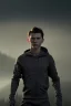 Placeholder: A highly detailed portrait of Tom Holland's character running as a berserker captures the attention of all who pass by. The image shows the character wearing a black jogging suit and sprinting through the night in the Alps. The image is set against an angelic background and features volumetric gold light, adding to the mood and atmosphere. A dark leafy tree and dark mountains in the background add to the atmosphere. The image is styled in the perfect HR Giger style, known for its intricate detai