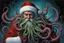 Placeholder: 2/3 portrait of Lovecraftian Santa Claus with face tentacles, by Michael Whelan, by John Jude Palencar, by Ian Miller, dramatic surreal horror, alcohol oil painting, smooth, expansive, dark christmas colors, vivid lovecraftian images pierce through an enveloping nightmare, palpable textures, distressing hues, Palencar's distinctive visceral style, detailed line work, rich sharp colors, maximalist, UV blacklight effect