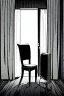 Placeholder: chair in the middle of an empty room, grayscale