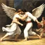 Placeholder: [art by Joseph Binder] Jacob wrestling with angel