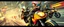 Placeholder: hi speed rocket ship on leaning scooter in a swing, coated rat gremlin captain in high speed pursuit among neon spy vs spy rat cyber soldiers, with background motion blur, airbrush and pen outline, in the style of Fallout 4 and Cyberpunk and GTA5, huge sun glasses with mirror reflection