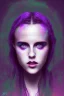 Placeholder: Danish singer MØ face , impressionism, purple tones,