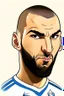 Placeholder: Karim Benzema French football player . cartoon 2d