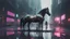 Placeholder: [ 30 ] [ overworked ] and [ tired ] [ horse ] in a gloomy cyberpunk downtown curb, overdrive, acrylic and oil, minimalist, cinematic, dramatic, (glitch deconstruction: 1.7), center, |stunning reflections, stunning verticals, excellent parallels