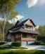 Placeholder: Cartoon of a dog looking at a small house|mdjrny-v4 style| wide angle| intricate detailed| hyperrealistic| cinematic lighting| cinematic colors|hdr | unreal engine