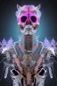 Placeholder: Futuristic Neon crystal skeleton samurai smoke glass fire