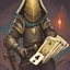 Placeholder: slay the spire with metal head waving aggresivily card game