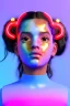 Placeholder: Rosalía artist, Realistic image, natural waist up portrait, perfect eyes, glow eye, black eye line, sweet face, pigtails hair, spray line make up, glow, geometric, gold, big rings piercing, led ornament, inflatable latex coat, cold, led lights, minimal, neon, pink, blue, gold, vibrant color, highly detailed, art stations, concept art, smooth, unreal engine 5, god lights, ray tracing, RTX, lumen lighting, ultra detail, volumetric lighting, 3d, finely drawn, high definition, 4k.