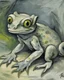 Placeholder: A gray poison elemental gecko painted by Paul Cezanne