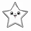 Placeholder: A black and white cute drawing of a Christmas star. Only outline, white background,for kids. The illustration should be in [SUPER SIMPLE], black and white, bold line art with a clear, mostly empty background. [INCLUDES ONLY OUTLINES WITH NO FILLED IN BLACK AREAS], ensuring no shading, no complex images, and making it very easy to color in between the lines.