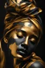 Placeholder: Close up of a Gold painted woman face