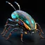 Placeholder: 3D rendering of Expressively detailed and intricate of a hyperrealistic “beetle”: side view, scientific, single object, colorful neon, tribalism, black background, shamanism, cosmic fractals, octane render, 8k post-production, detailled metalic bones, dendritic, artstation: award-winning: professional portrait: atmospheric: commanding: fantastical: clarity: 16k: ultra quality: striking: brilliance: stunning colors: amazing depth