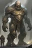 Placeholder: fantasy ancient golem with human soul