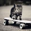 Placeholder: cat on skate board