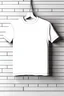 Placeholder: blank t shirt hanging on a grunge brick wall photo realistic