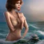 Placeholder: Aaron Carter with sexy Clara Bow, stormy seas, two people, Aaron Carter, romance, romantic, water, swimming, DAZ3D, by Michael Turner, soft lips, cinematic lighting, studio lighting, shine, 4K, fantastic view, girls at beach with her.